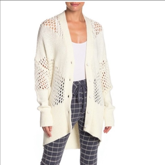 NWOT WILDFOX Open Knit Oversized Backyard Cardigan - Picture 2 of 11